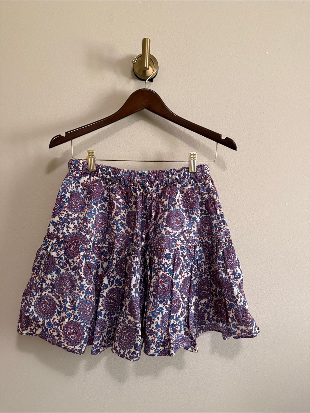J. Crew Purple blue cream Floral linen Skirt